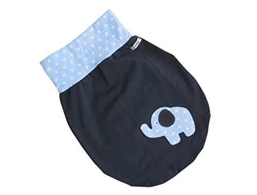 Schlafsack Strampelsack Pucksack LILAKIND Frühling/Sommer Elefant Grau Hellblau Sterne