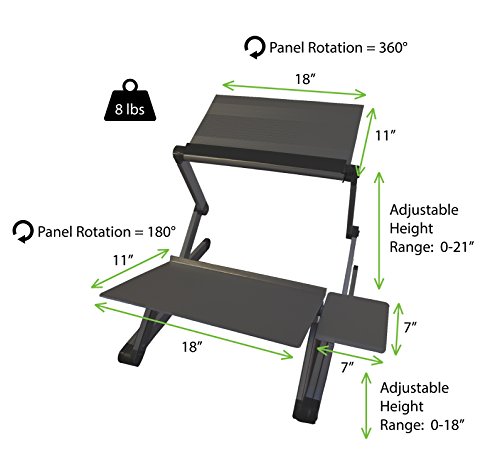 Uncaged Ergonomics WorkEZ Standing Desk Conversion Kit for Laptops and Desktops – Black - 3