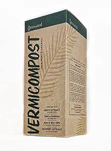 Greenwood 100% Organic Vermicompost Fertilizer Manure for Plants Enriched with Neem Extract as Insecticide (1 Kg), Brown (Vermi-1KG-PK1)