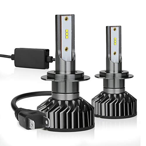 JAMIEWIN 12000LM H7 Led Headlight Bulbs Conversion Kit 6000K ZES Chip 100W Canbus EMC System - 2 Years Warranty