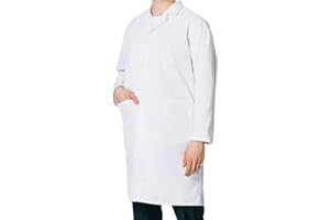 KEWUF 1 pcs Blouse Blanche pour Chimie et Laboratoire, Manches Longues, Blouse Médicale Collège