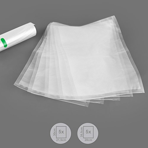 Klarstein Foodlocker Pro Vakuumierer Vakuumgerät Folienschweißgerät (Edelstahl, -0.8 Bar, 12 Liter/Minute, automatisches und manuelles Vakuumieren, mit Vakuumbeuteln) silber - 5