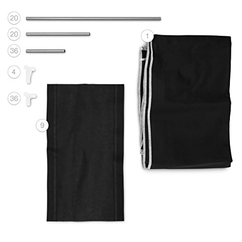 Relaxdays Schuhschrank H x B x T: ca. 151 x 60 x 30 cm Faltschrank Textil für 36 Paar Schuhe Stoffschrank mit 9 Ablagen Stoffschuhschrank schützt vor Staub und Nässe Schuhablage zum Falten, schwarz - 6