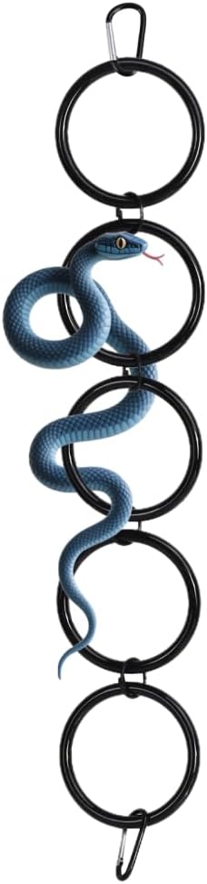 MiOYOOW Snake Climbing Rings, Plastic Corn Snake Enrichment Chain Hanging Ball Python Hoop Toy for Reptile Tank Cage Enclosure