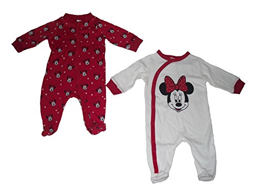 Baby Girls Sleepsuits Baby Grow Pyjamas Disney Minnie Mouse T/b Upto 24 Months With Feet (3 months)