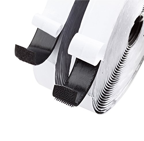 Purovi® 1m Klettband selbstklebend, Flausch & Haken, 20mm breit, schwarz - 3
