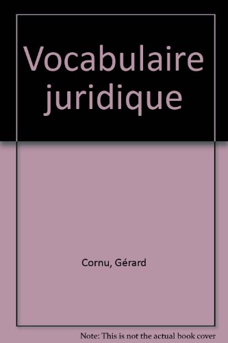 Télécharger Vocabulaire juridique Francais PDF