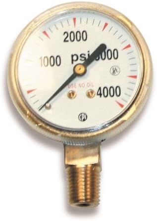 US Forge 08030 Victor Style High Pressure Gauge for Oxygen Regulators 0-4000 P.S.I.