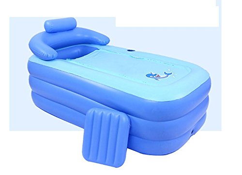 WENBIAOXUE WENBIAOXUEFolding bathtub Portable bathtub Plastic bathtub Spa bathtub Massage bathtub adult tub (Color : blue), blue, 160cm