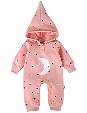 Bebone Baby Mädchen Stern Mond Kapuze Cartoon Vlies Strampler