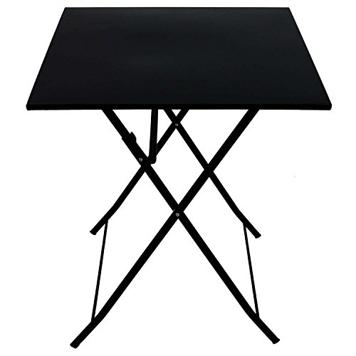 Metall Klapptisch 60x60cm Schwarz Beistelltisch Balkontisch Gartentisch Partytisch Campingtisch Mehrzwecktisch Metalltisch Balkonmöbel klappbar