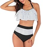 ❀❀Dieses Bikini Damen Set besteht aus hochwertigem Polyester, weich und bequem gemacht. Den Sommerstrand mit dieser Badebekleidung genießen.