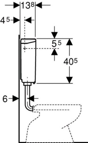 Geberit 140300111 AP-Spülkasten tiefhängend, weiß - 3