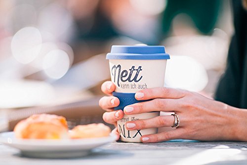 Grafik Werkstatt 60626 Bamboo-To-Go-Becher Nett kann ich auch, bringt aber nix, Bambus, beige, 9 x 9.5 x 14 cm - 3