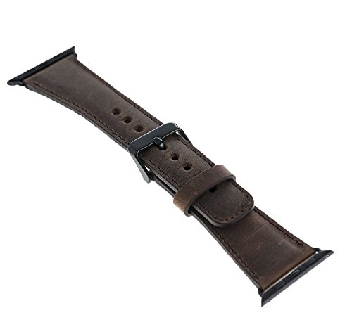 Solo Pelle Apple Watch Series 1 & 2 „Watch“ Leder Armband Uhrenband mit passendem Uhrenadapter Connector Erstatzband Strap - 5