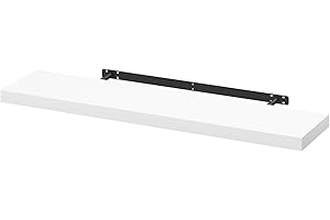 ‎WOLTU WOLTU Wandboard Wandregal CD DVD Regal Bücherregal Schweberegal Holz Board 100x22.9x3.8cm Weiß für Büro, Wohnzimmer, Schlafzimmer, Küche RG9317ws