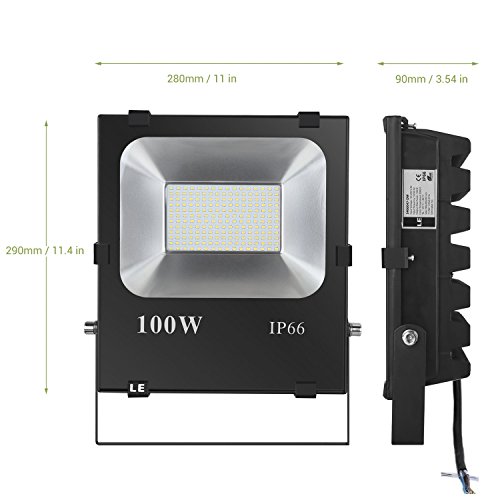 LE 100W LED Fluter Superhell, ersetzt 400W Hochdrucknatriumlampe, wasserdicht IP66, 10000lm, Kaltweiß, 5000K, 90° Abstrahlwinkel, LED Flutlicht, LED Außenleuchten, LED Flutlichtstrahler - 4