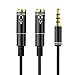 Produktbild ULTRICS Aux Audio Y Splitter Kabel 30CM, Stereo 3,5mm Klinke Verlängerungskabel Stecker auf Dual Buchse Jack Kopfhörer Verlängerung Kompatibel mit Apple Samsung Smartphones Lautsprecher Mehr