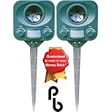 Pestbye® Twinpack Solar Waterproof Cat Repellent - Quick Fix Ultrasonic Repeller Cat Scarer with Ground Stake