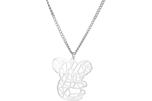 VASSAGO Koala Colgante Collar Lindo Oso Koala Collar Minimalista Origami Koala Collar Hueco Animal Collar Simple Encantador Australiano Collar Marco Joyería para Niñas Mujeres Niños