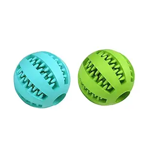 Bojafa 2Pack Best Dog Teething Toys Balls Durable Dog IQ Puzzle Chew Toys for Puppy Small Large Dog Teeth Cleaning/Chewing/Playing/Treat Dispensing