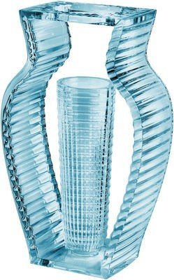 Kartell 01215E4 I Shine Vase, Plastik, blau transparent, 12.28 x 33 cm