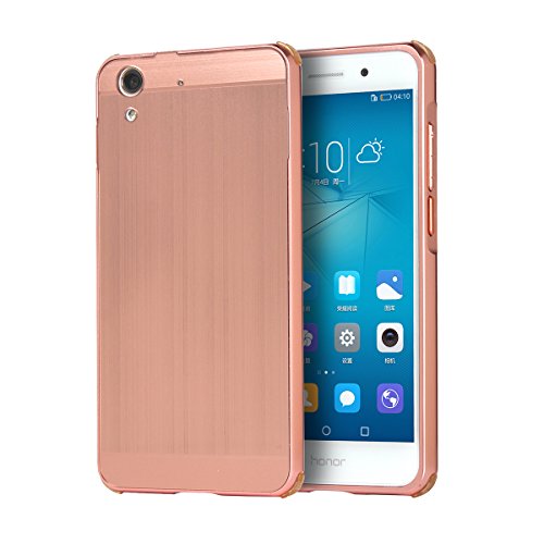 Casefashion Funda Huawei Honor 5A   Huawei Y6 II Caso Carcasa Ultra Slim Thin Metal Frame Bumper Protective Case with Mirror Effect Shockproof Hard PC Back Cover Protector para Huawei Honor 5A   Huawei Y6 II Tel  fono m  vil  Rose Gold 