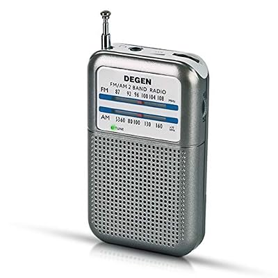 PRUNUS DEGEN-DE333 Mini Transistor Radio Portable de Poche FM/AM, Excellente Réception, Bouton de Réglage avec Indicateur de Signal. Compatible avec Piles Amovibles (AAA)