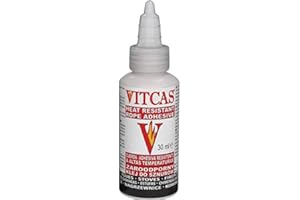 VITCAS 30 ml Fire Rope Seal Adhesive - White Thermal Heat Resistant Glue – Wood Fired – Multi Fuel Stoves - Range Cookers - Fixing Fiber Rope - Up to 1000 degree Celsius