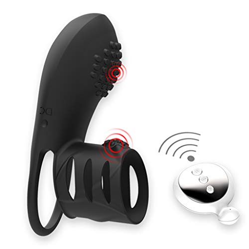 Preisvergleich Produktbild JEUSN Drahtlose Fernbedienung Drahtlose Resonanzring Stummschaltung Männlicher Schloss Feinring Erwachsene Geschlechtsprodukte Paare Spaß Vibrationsring (Farbe : Schwarz)