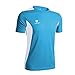 Produktbild Kurzarm Sportlich T-Shirt Herren, DoraMe Männer Schnell Trocknende Kleidung Bluse V-Ausschnitt Slim Fit Fitness Shirt Yoga Athletische Hemd Leggings Laufende Pullover (Blau, Asien Größe 4XL)