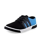 Earton Men's Black & Blue Canvas Sneakers (8 UK)
