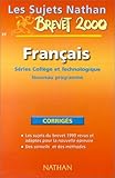 Image de Les sujets du brevet français 3ème corrigés 99-2000