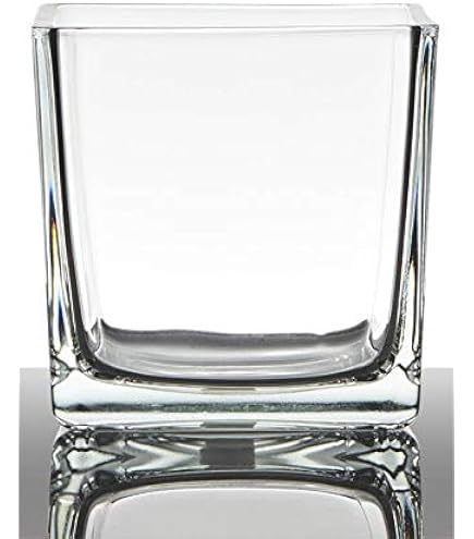 INNA-Glas Vaso Cilindrico Sanny In Vetro Trasparente: 19x19 Cm, Forma Rotonda, Ideale Per Fiori E Composizioni