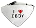 Produktbild Personalisierter Weißer Hundschal mit Aufschrift Ich liebe Ebby (Vorname/Zuname/Spitzname)