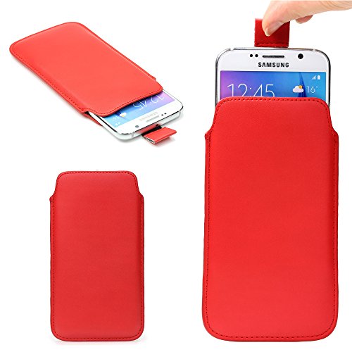 Custodia da 4,7 pollici Cover universale con linguetta, UrcoverÂ® pull tab Case, Sacchetto smartphone [Lunghezza 14 cm, larghezza 7 cm] con protezione anticaduta - Rosso