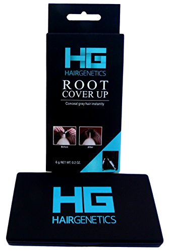 Hair Genetics® Root Cover Up Hide Your Grey Hairs Roots NEW Advanced Breakthrough in Mineral Powder Technology, quickly and Easily get Professional Natural looking Results in Seconds Root Touch Up Powder Available in Dark Blonde, Medium Brown, Dark Brown, Black Now Defines and Fills in Eyebrows (Black)
