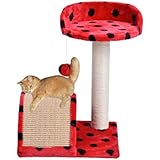 Pawstory Kratzbaum Katzenbaum Baum Katzen Kletterbaum Katzenkratzbaum Sisal, 50cm, Rot