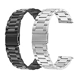 Für Samsung Galaxy Watch 46 mm SM-R800 Uhrarmband, Dmorr 22mm Schnelle Veröffentlichung Edelstahl Uhrenarmband Metall Armbandersatz mit Faltschließe für Gear S3 Classic/Frontier, Ticwatch Pro/S2/E2