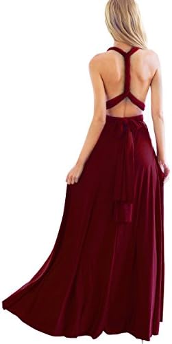 OBEEIIWomen Elegant Evening Prom Wedding Party Dress Sexy High Waist Convertible Multiway Wrap Bridesmaid Formal Dress Full Length Long Maxi Bandage Dresses