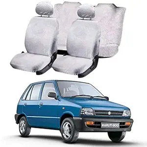 Chiefride Cotton Car Seat Cover for Maruti Suzuki 800 (5 Seater) (White)