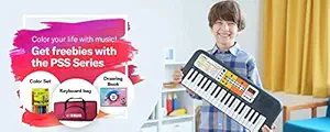 Yamaha PSS-F30 portable keyboard with Free Carry Bag, Color set and Drawing book