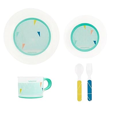 Babymoov Coffret Repas Anti-Dérapant Bleu 5 Pièces pour Bébé