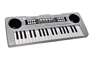 Toyshine 37 Key Piano with DC Power Mode, Microphone and Recoring (B1) - Silver, Golden - Mulit-Color