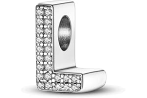 XWN 925 Sterling Silver Letter A-Z Charm Beads, compatible with Pandora bracelets, dangle pendant charms, suitable for necklaces and bracelets, ideal jewelry gifts for women.ZM1