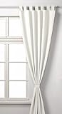 Material: 100% Polyester Vorhang Blickdicht  Matte unifarbene Gardine mit Schlaufen. Aus edlem Microsatin Micofaser-Gewebe. 225x140, Creme, 20400