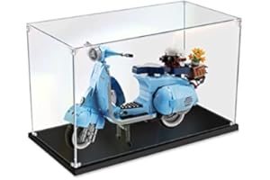 APRILA Boîte Vitrine Acrylique Compatible avec Lego Vespa 125 10298 Model Building Kit, Amélioré Présentoir Boîte Anti-Poussière Display Case Transparent Boîte d'affichage, 40 x 20 x 25cm