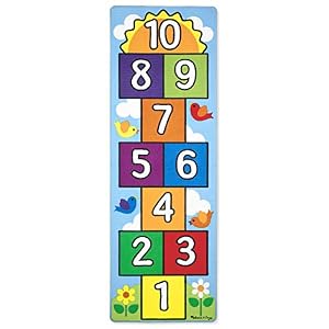 Melissa & Doug-Hop & Count Hopscotch Rug Juego Estampado, multicolor (19402)