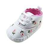 Etosell Baby Girl's Embroidered Flower Soft Cotton Crib Shoes Prewalkers Shoes