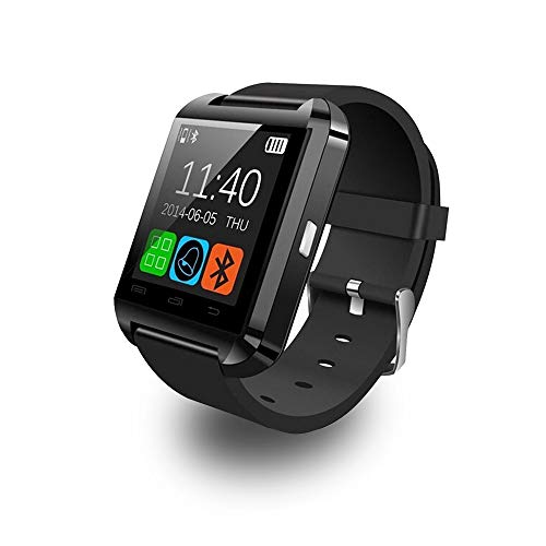 Reloj inteligente Relee Bluetooth Smart U8, reloj de pulsera compatible con iPhone, Android, Samsung, HTC, LG, negro